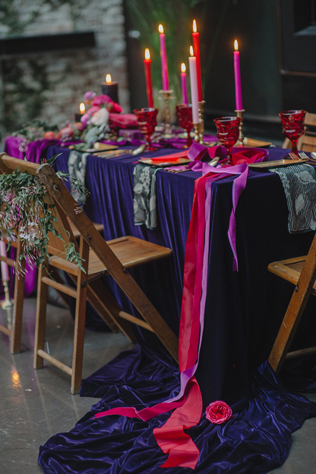 Особый шик: свадебный декор из бархата 