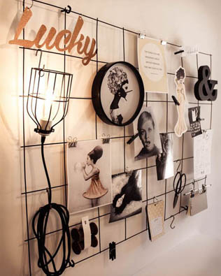 мудборд на металлическом каркасе 