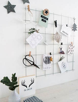 мудборд на металлическом каркасе