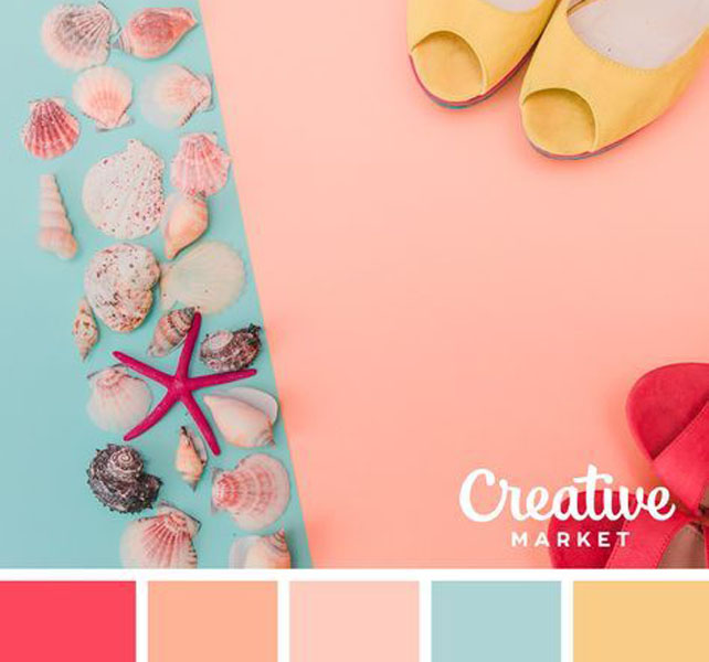 свадебная палитра на основе раскладки Pantone