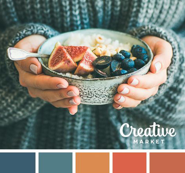 свадебная палитра на основе раскладки Pantone