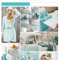 свадебный мудборд в цветовой гамме Тиффани