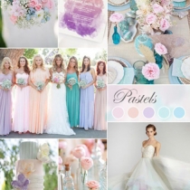 свадебный мудборд в пастельной цветовой гамме