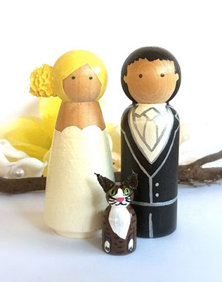 домашние любимцы на свадьбе, фигурки на торт