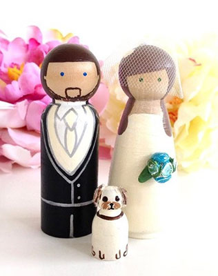 домашние любимцы на свадьбе, фигурки на торт