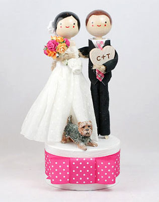 домашние любимцы на свадьбе, фигурки на торт