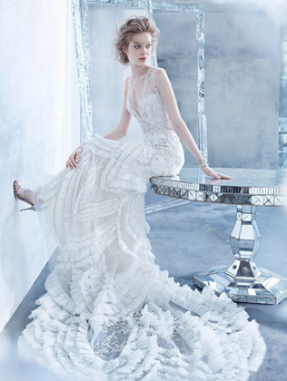 зимний образ невесты, свадебное платье для зимней невесты