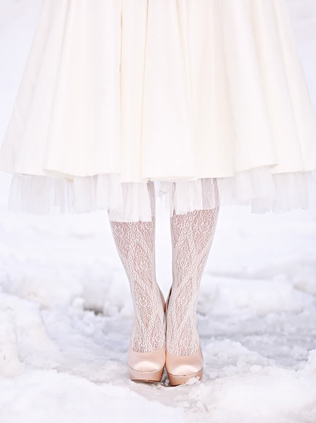 зимний образ невесты, теплые колготки для зимней невесты