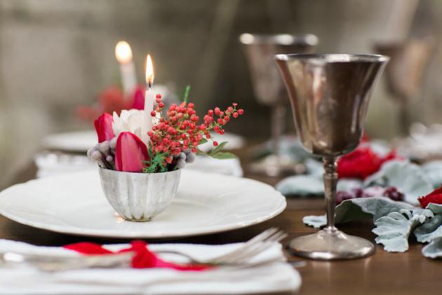 Дух Рождества: зимняя свадьба в ярко-красных тонах 