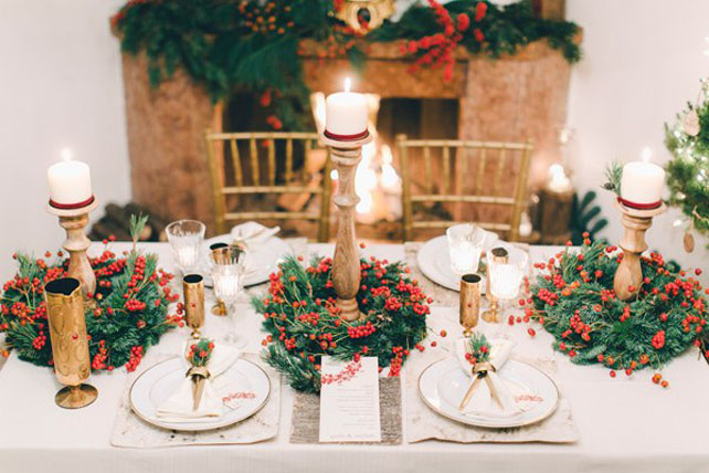 Дух Рождества: зимняя свадьба в ярко-красных тонах 