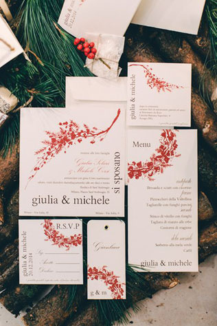 Дух Рождества: зимняя свадьба в ярко-красных тонах 