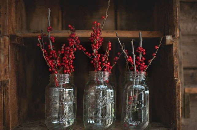 Дух Рождества: зимняя свадьба в ярко-красных тонах 