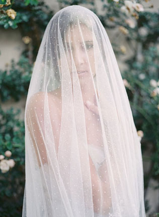 Изысканная тенденция: фата с узором в горошек 