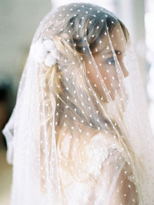 Изысканная тенденция: фата с узором в горошек 