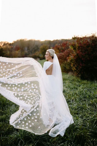 Изысканная тенденция: фата с узором в горошек 