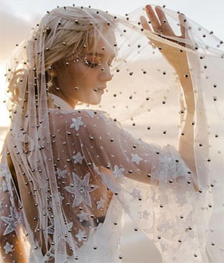 Изысканная тенденция: фата с узором в горошек 