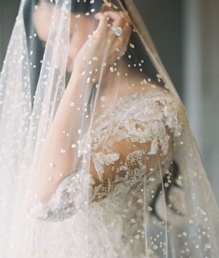 Изысканная тенденция: фата с узором в горошек 