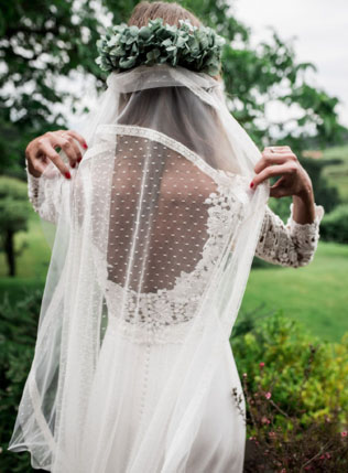 Изысканная тенденция: фата с узором в горошек 