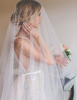 Изысканная тенденция: фата с узором в горошек 