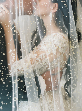 Изысканная тенденция: фата с узором в горошек 