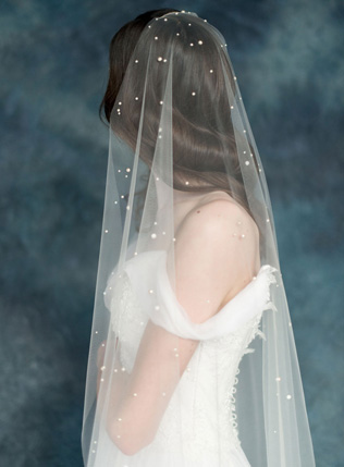 Изысканная тенденция: фата с узором в горошек 