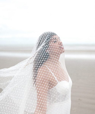 Изысканная тенденция: фата с узором в горошек 