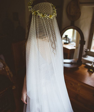 Изысканная тенденция: фата с узором в горошек 