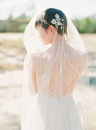 Тренд: фата, закрывающая лицо 