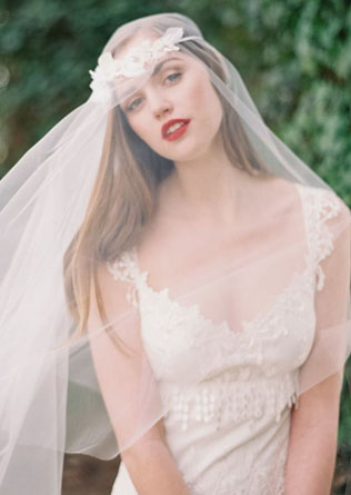 Тренд: фата, закрывающая лицо 