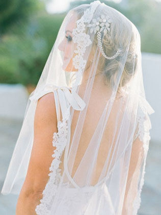 Тренд: фата, закрывающая лицо 