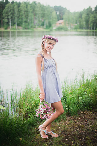 Фотосессия lovestory в стиле рустик, невеста