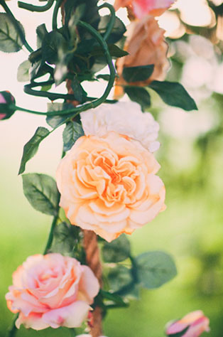 Свадебная фотосессия на качелях, цветы  