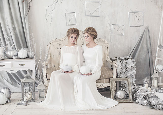  Frozen autumn, свадьба в серебристом цвете, образ невесты