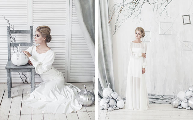 Frozen autumn, свадьба в серебристом цвете, фотосессия невесты