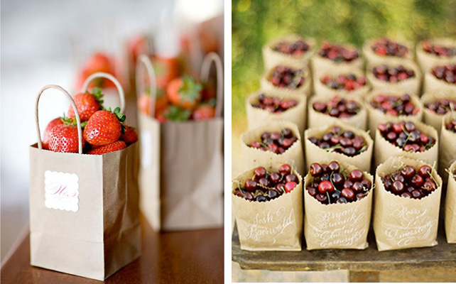 Бонбоньерки с фруктами для свадьбы