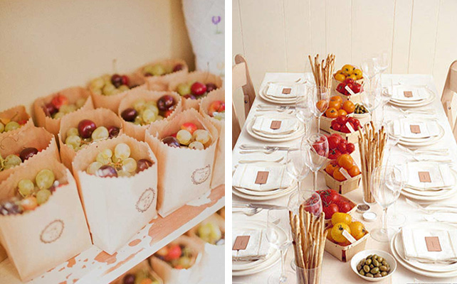 Бонбоньерки с фруктами для свадьбы