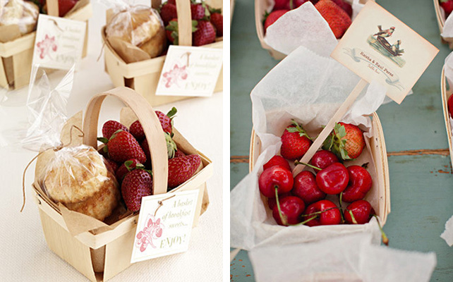 Бонбоньерки с фруктами для свадьбы