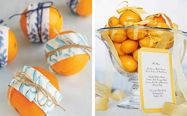 Фрукты в декоре свадебного стола