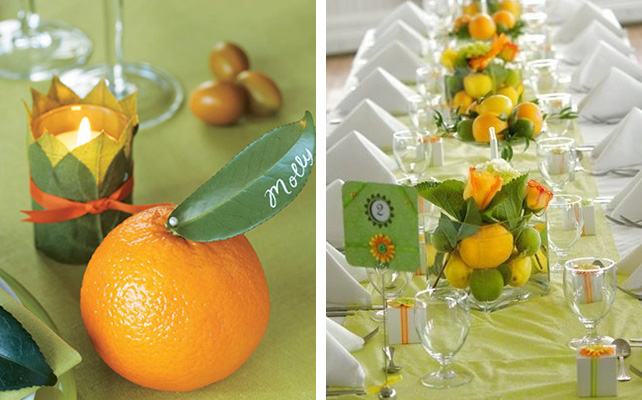 Фрукты в декоре свадебного стола