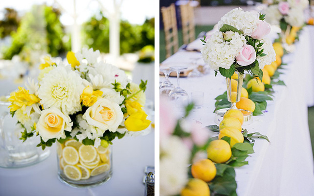 Фрукты в декоре свадебного стола