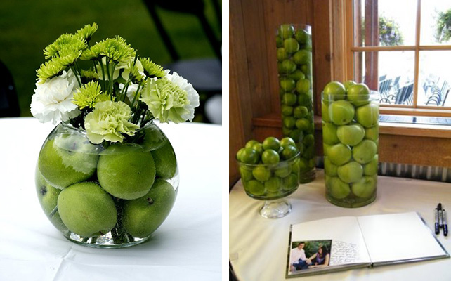 Фрукты в декоре свадебного стола