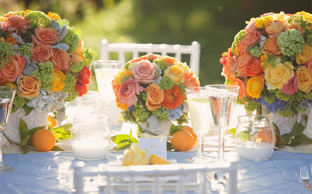 Фрукты в декоре свадебного стола