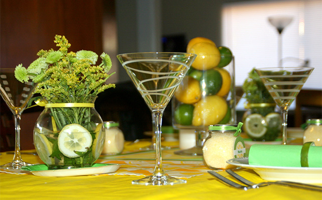 Фрукты в декоре свадебного стола