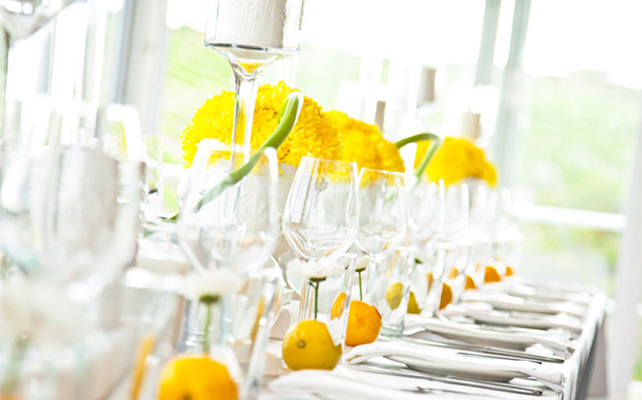 Фрукты в декоре свадебного стола