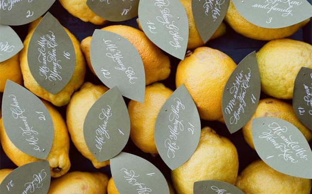 Фрукты в декоре свадебного стола