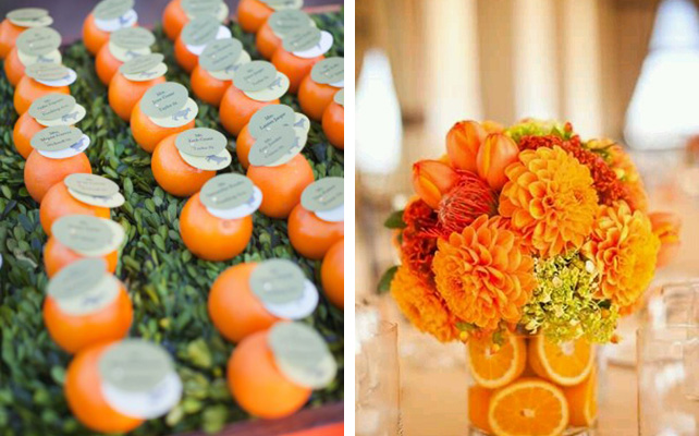 Фрукты в декоре свадебного стола