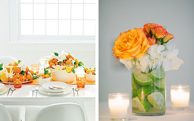 Фрукты в декоре свадебного стола