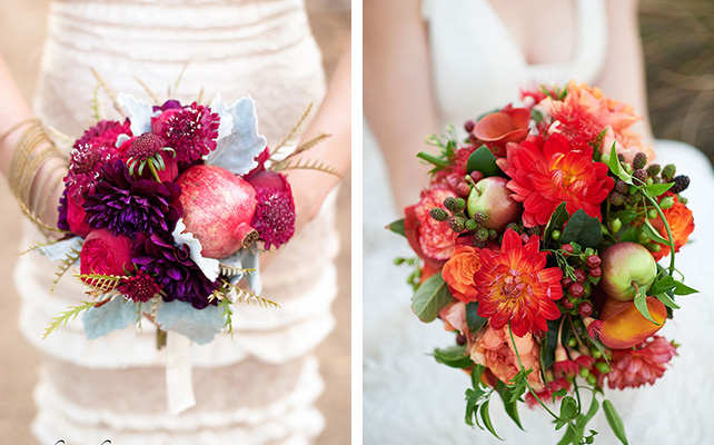 Фрукты в букете невесты