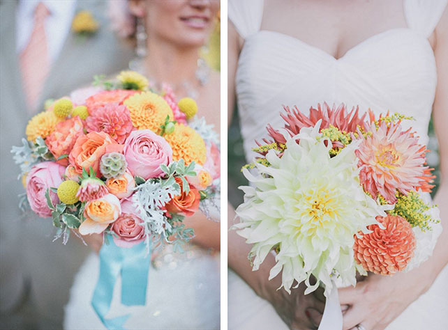 Свадебные букеты с использованием георгин
