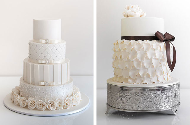 свадебные торты с ленточками, 42 свадебных торта для роскошной гламурной свадьбы